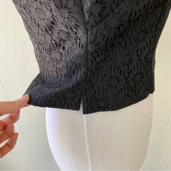 Vintage Black Lace Alice Of California Set Sz S Maxi Skirt & Top Crop Sleeveless - Picture 8 of 15